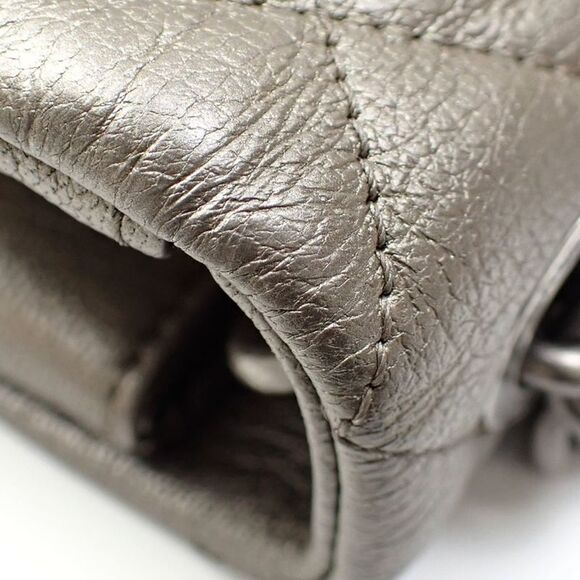 Pre Loved chanel Classic Shoulder Bag Quilted Lambskin Women Grey Shoulder Bags - Picture 7 of 8